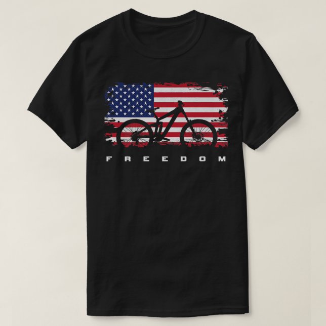 Camiseta Roupa de Bicicleta Montanha MTB - Bandeira America (Frente do Design)