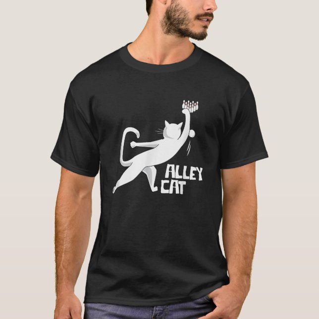 Camiseta Roupa de Boliche de Gato Beco para Gato Adorável (Frente)