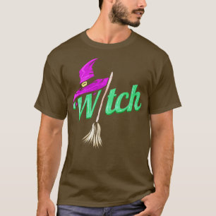 Camiseta Roupa De Bruxa Com Chapéu E Vassoura Para O Hallow