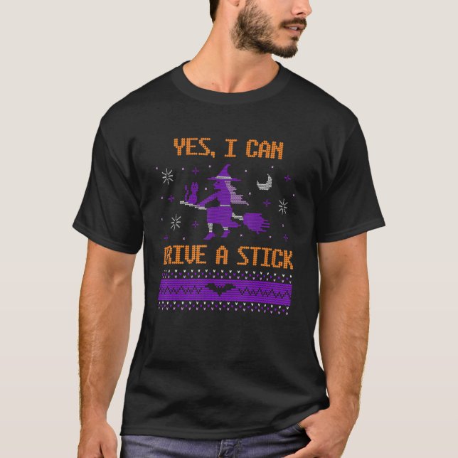 Camiseta Roupa De Bruxa De Halloween Sim Posso Dirigir Um P (Frente)