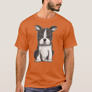 Camiseta Roupa de cachorrinho branca e preta