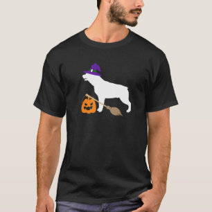 Camiseta Roupa de Cão de Hat Halloween de Bruxa Rottweiler