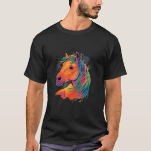 Camiseta Roupa de Cavalo de Cabeça de Cavalo Aquarela Eques