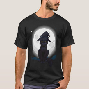 Camiseta Roupa de Chapéu de Bruxa Negra