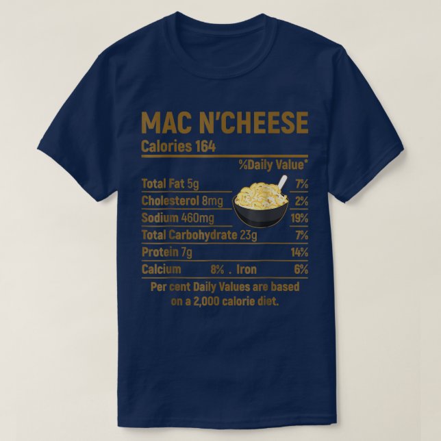Camiseta Roupa de Comida de Ação de Graças Engraçado, MacN' (Frente do Design)