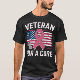 Camiseta Roupa de Consciência do Cancer da Mama Veterano Pa