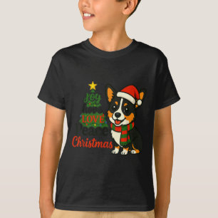Camiseta Roupa de Corgi Tri Color Pjs Alegria Esperança Amo
