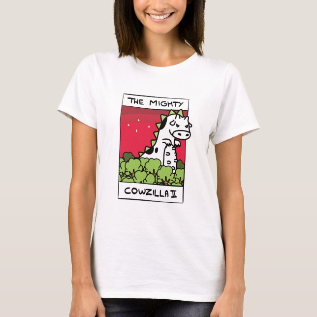 Camiseta Roupa de Cowzilla da evolução da vaca (Frente)