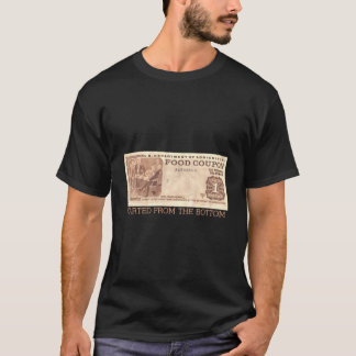 Camiseta Roupa De Cupão De Comida Retroativo Criado Para A