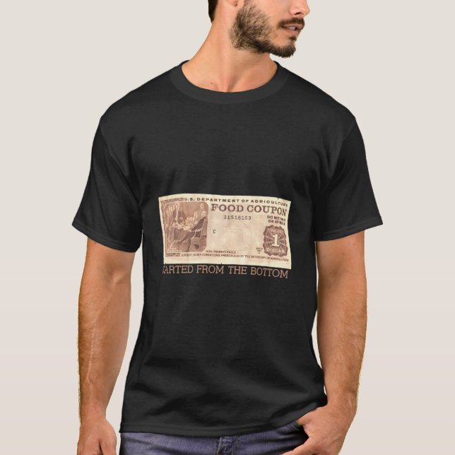 Camiseta Roupa De Cupão De Comida Retroativo Criado Para A  (Frente)