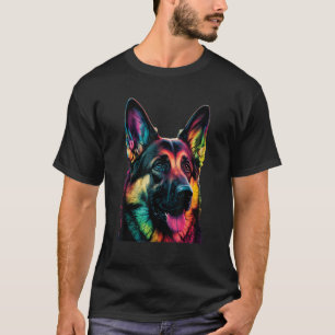 Camiseta Roupa de Custo de Arte de Cachorro Pastor Alemão E