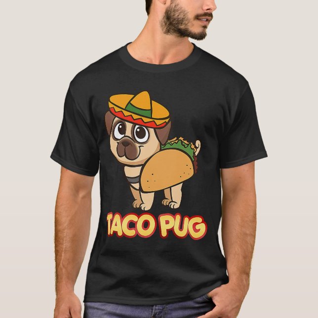 Camiseta Roupa De Cuta E Taco Pug (Frente)
