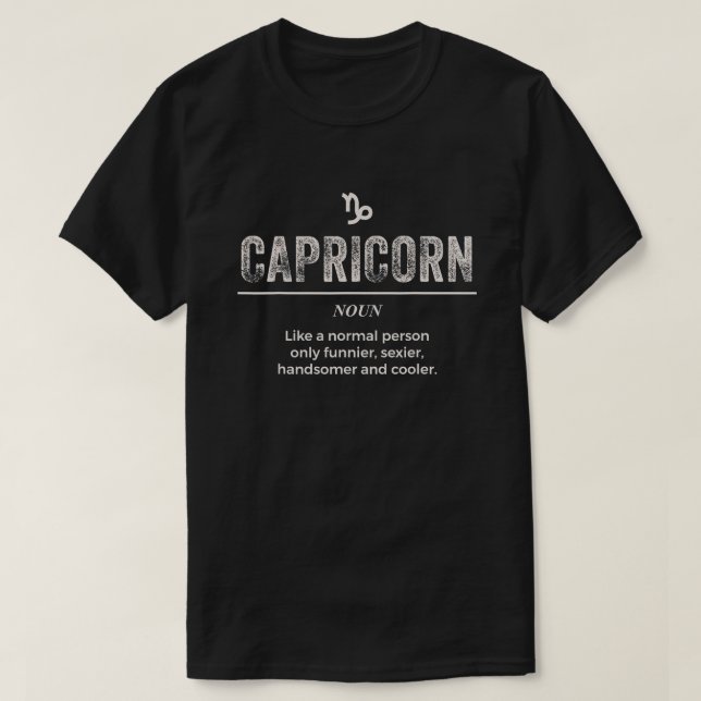 Camiseta Roupa De Definição De Capricórnio Para Homens Mulh (Frente do Design)