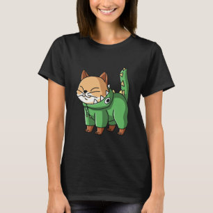 Camiseta Roupa de Dinossauro Gatinho Fofa para Meninas e Me