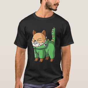 Camiseta Roupa de Dinossauro Gatinho Fofa para Meninas e Me