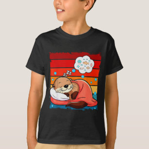 Camiseta Roupa de dormir de animal de lontra adormecida Pjs