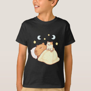Camiseta Roupa de dormir fofa de capivara Kawaii Sleepybara