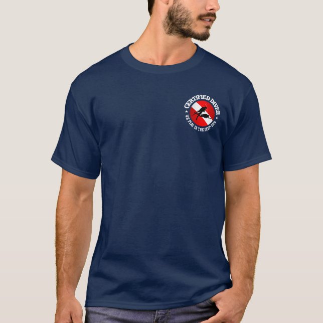Camiseta Roupa de driver certificado (Deep End) (Frente)