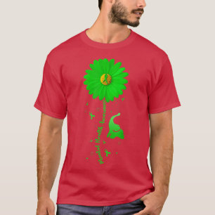 Camiseta Roupa De Elefante De Girassol Azul Espalha A Saúde