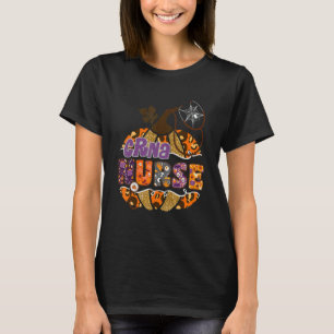 Camiseta Roupa de Enfermeira Preta Estetoscópio Leopardo Ab