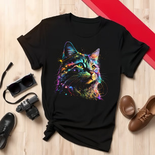 Camiseta Roupa de Entusiasta de Gato do Gato do Gato Colori