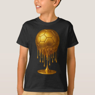 Camiseta Roupa de Espírito Dourado Gotejante de Futebol Dia