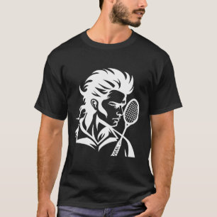 Camiseta Roupa De Esportes Em Racket Do Jogador De Badminto