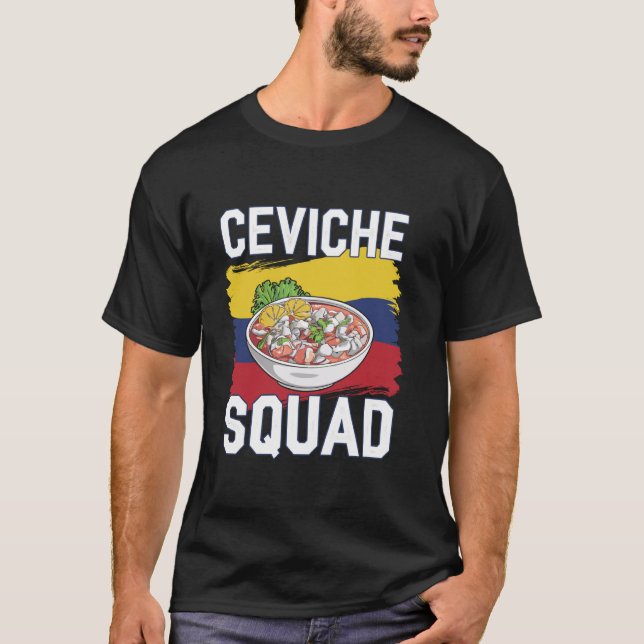 Camiseta Roupa de Esquadrão Ceviche para Produto de Comida  (Frente)