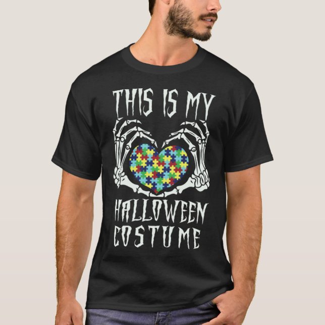 Camiseta Roupa de Esqueleto de Halloween de Conscientização (Frente)