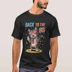 Camiseta Roupa de festa de gato dos anos 80 para homens W