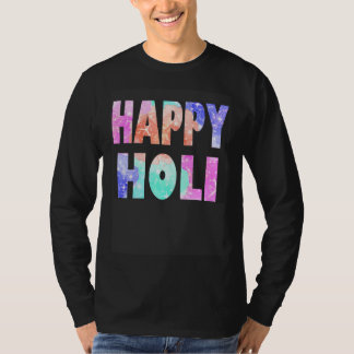 Camiseta Roupa de Festival Holi Feliz para Mulheres Criança