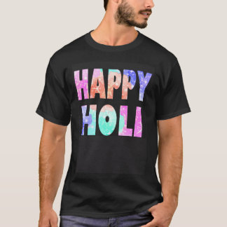 Camiseta Roupa de Festival Holi Feliz para Mulheres Criança