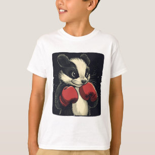 Camiseta Roupa de Gambá Engraçado com Luvas de Boxe