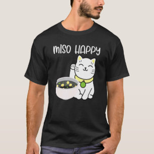 Camiseta Roupa de Gatinho Asiático Fofo Feliz Miso Trocadil