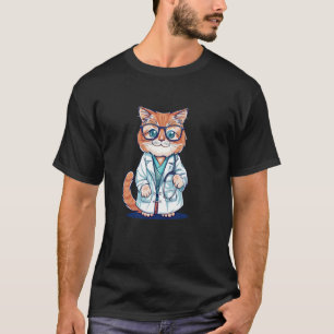 Camiseta Roupa de Gato de Laboratório e Médico Legal