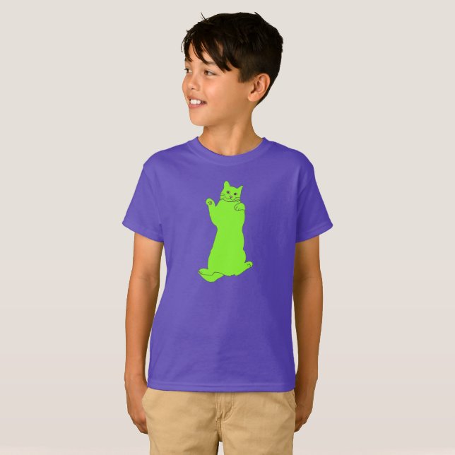 Camiseta Roupa de Gato Verde (Frente Completa)
