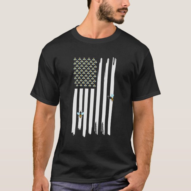 Camiseta Roupa de Gráfico de Sinalizador de Abelhas (Frente)