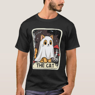 Camiseta Roupa de Halloween de Cartão de Tarot de Gato Fant
