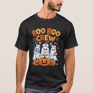Camiseta Roupa de Halloween Fantasma Enfermeira Boo Boo Cre