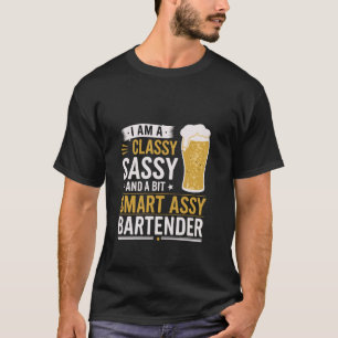 Camiseta Roupa de Humor de Barman Inteligente Safada Classe