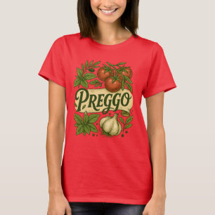 Camiseta Roupa de Molho Preggo Anúncio de Gravidez