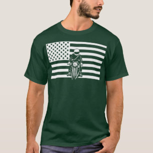Camiseta Roupa de Motocicleta American Flag - Biker Motorcy