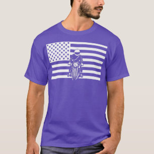 Camiseta Roupa de Motocicleta American Flag - Biker Motorcy