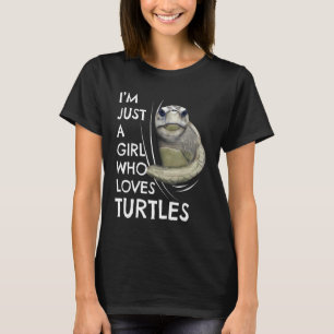Camiseta Roupa de Mulher Tartaruga Marinha Só Uma Garota Qu