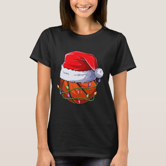 Camiseta Roupa de Natal de basquete (Frente)