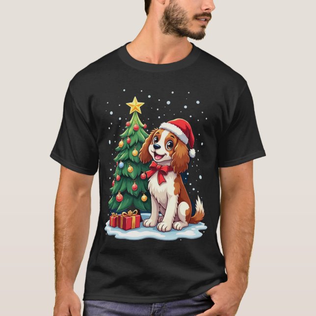 Camiseta Roupa de Natal Engraçada para Cães com enfeites de (Frente)