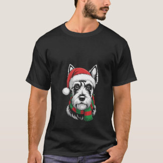 Camiseta Roupa de Natal para Cachorro Terrier Escocês Femin