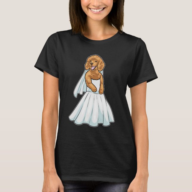 Camiseta Roupa de Noiva Poodle Casamento (Frente)