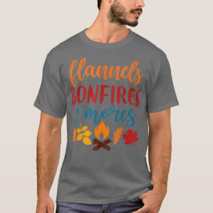 Camiseta Roupa de outono, Flannels Bonfire Smores, outono