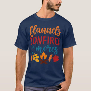 Camiseta Roupa de outono, Flannels Bonfire S'mores, outono